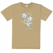 【MsMore】 結稉花手工立體印染圓領精梳棉短袖短版T恤上衣臺灣現貨# 121661 S 卡其色