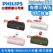 PHILIPS 飛利浦 4900mAh 口袋行動電源 Lightning款 DLP2550 黑