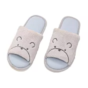 333家居鞋館 可愛系列室內布拖鞋-企鵝藍/熊熊灰/水獺米 熊熊灰26