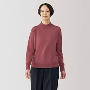 【MUJI 無印良品】女羊毛可水洗高密織半高領針織衫 M 煙燻粉