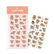 【日本FRONTIER】scooty studio 透明貼紙(2張入) ‧ 查理狗狗(normal)