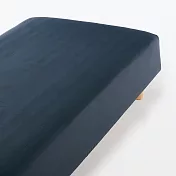 【MUJI 無印良品】再生聚酯速乾床包/Q/深藍【成品尺寸】160*198*30cm 附鬆緊帶。【適用尺寸】160*200*18-28cm。