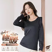 GIAT極暖5.5度C女款刷毛保暖衣 L-XL 圓領/霧灰