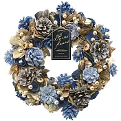 【日本Green House】Xmas聖誕 精美裝飾花圈(L) ‧ 午夜雪影