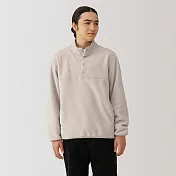 【MUJI 無印良品】男再生刷毛套衫 L 淺米