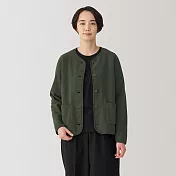 【MUJI 無印良品】女再生刷毛開襟衫 S 卡其綠