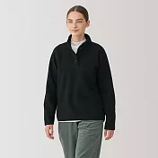 【MUJI 無印良品】女再生刷毛套衫 S 黑色