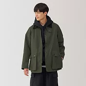 【MUJI 無印良品】男撥水加工燈芯絨領外套 XL 深綠
