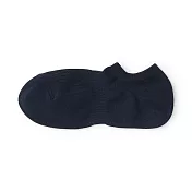 【MUJI 無印良品】男棉混淺口直角襪25-27cm 深藍