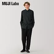 【MUJI 無印良品】MUJI Labo男羊毛混標準領襯衫 XL 黑色