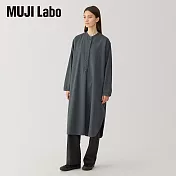 【MUJI 無印良品】MUJI Labo女起毛斜紋織洋裝 M 墨灰