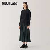 【MUJI 無印良品】MUJI Labo女針織打褶裙 M 墨灰