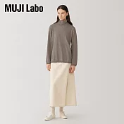 【MUJI 無印良品】MUJI Labo女自然原色喀什米爾高領針織衫 L 摩卡棕