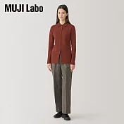 【MUJI 無印良品】MUJI Labo女雙面織針織襯衫 S 磚紅