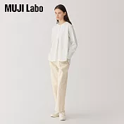 【MUJI 無印良品】MUJI Labo女起毛斜紋織套衫 L 白色
