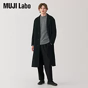 【MUJI 無印良品】MUJI Labo男喀什米爾混西裝式大衣 S 黑色