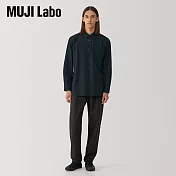 【MUJI 無印良品】MUJI Labo男平織布標準領襯衫 XL 黑色