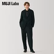 【MUJI 無印良品】MUJI Labo男喀什米爾混打褶褲 XL 黑色