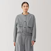 【MUJI 無印良品】女彈性起毛開襟式外套 S 灰色