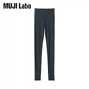 【MUJI 無印良品】MUJI Labo女萊賽爾混蠶絲螺紋緊身褲 S 墨灰