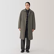 【MUJI 無印良品】男可水洗鋪棉折領大衣 L 深摩卡棕