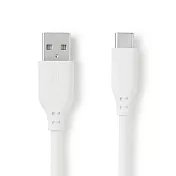 【MUJI 無印良品】不易糾結柔軟傳輸線/USB-A對USB-C/白1m/型號:MJ-UC1ATC-W