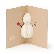【MUJI 無印良品】【期間限定】蜂巢紙立體卡片/雪人約150x100mm/附信封