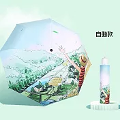 自然油畫系列黑膠晴雨自動傘  (初夏郊外)