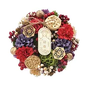 【日本Green House】日式新年迎春 精美裝飾花圈16cm ‧ 迎春花舞