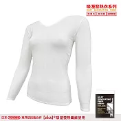 【富立金】勁速女U領發熱衣(278保暖/抗寒/臺灣製) L 白