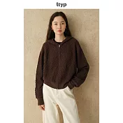 ltyp旅途原品 抗起球巴素蘭羊毛連帽開衫 時尚慵懶寬鬆短外套女秋 M L M 栗殼棕