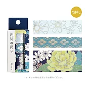 【日本BGM】和紙膠帶 和風圖案三捲入組合 ‧ 紺碧