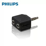 【Philips 飛利浦】一分二3.5mm 立體耳機分接頭 耐用堅固/裸銅屏蔽(SWA2551W)