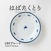 【日本Minoru】美濃吳須花鳥 陶瓷餐盤18cm