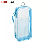 LIHIT LAB A-8103 多用途透明筆袋  藍色