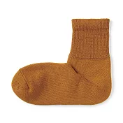 【MUJI 無印良品】男圈絨足口伸縮直角短襪25-27cm 深芥黃