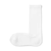 【MUJI 無印良品】男圈絨足口伸縮直角襪25-27cm 柔白