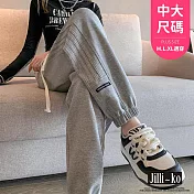 【Jilli~ko】運動休閒寬鬆束腳燈籠衛褲女 J12073  FREE 灰色