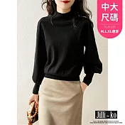 【Jilli~ko】氣質款燈籠袖針織衫 23898  FREE 黑色