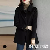 【Lockers 木櫃】秋冬法式毛呢外套 L113121201 M 黑色