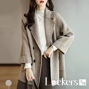 【Lockers 木櫃】秋冬寬鬆毛呢外套 L113121203 M 卡其色