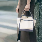 【一帆布包】帆布側背包邊小托特袋- 深灰