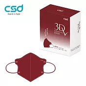 【CSD】中衛醫療口罩-成人立體3Dv 櫻桃紅(30片/盒)