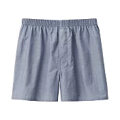 【MUJI 無印良品】男柔滑前開平口褲 M 淺深藍