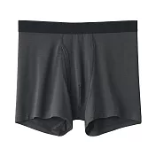 【MUJI 無印良品】男柔滑前開拳擊內褲 XXL 深灰
