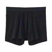 【MUJI 無印良品】男柔滑前開拳擊內褲 M 黑色