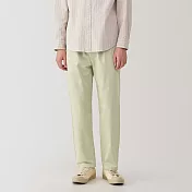 【MUJI 無印良品】男水洗棉舒適長褲 S 淡綠
