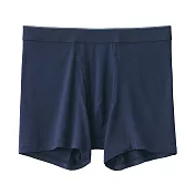 【MUJI 無印良品】男柔滑前開拳擊內褲 S 暗藍
