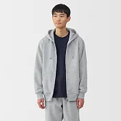 【MUJI 無印良品】男裏毛拉鍊連帽外套 M 灰色