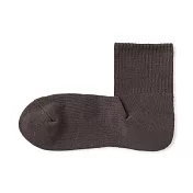 【MUJI 無印良品】男圈絨直角短襪25-27cm 棕色